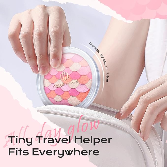 Color Nymph Powder Blush & Highlighter Makeup Set | Multi-Purpose Highlighter Palette | Highly Pigmented Soft Shimmer Face Blush Powder Palette | Vegan & Cruelty-Free, Mermaid Make up Design