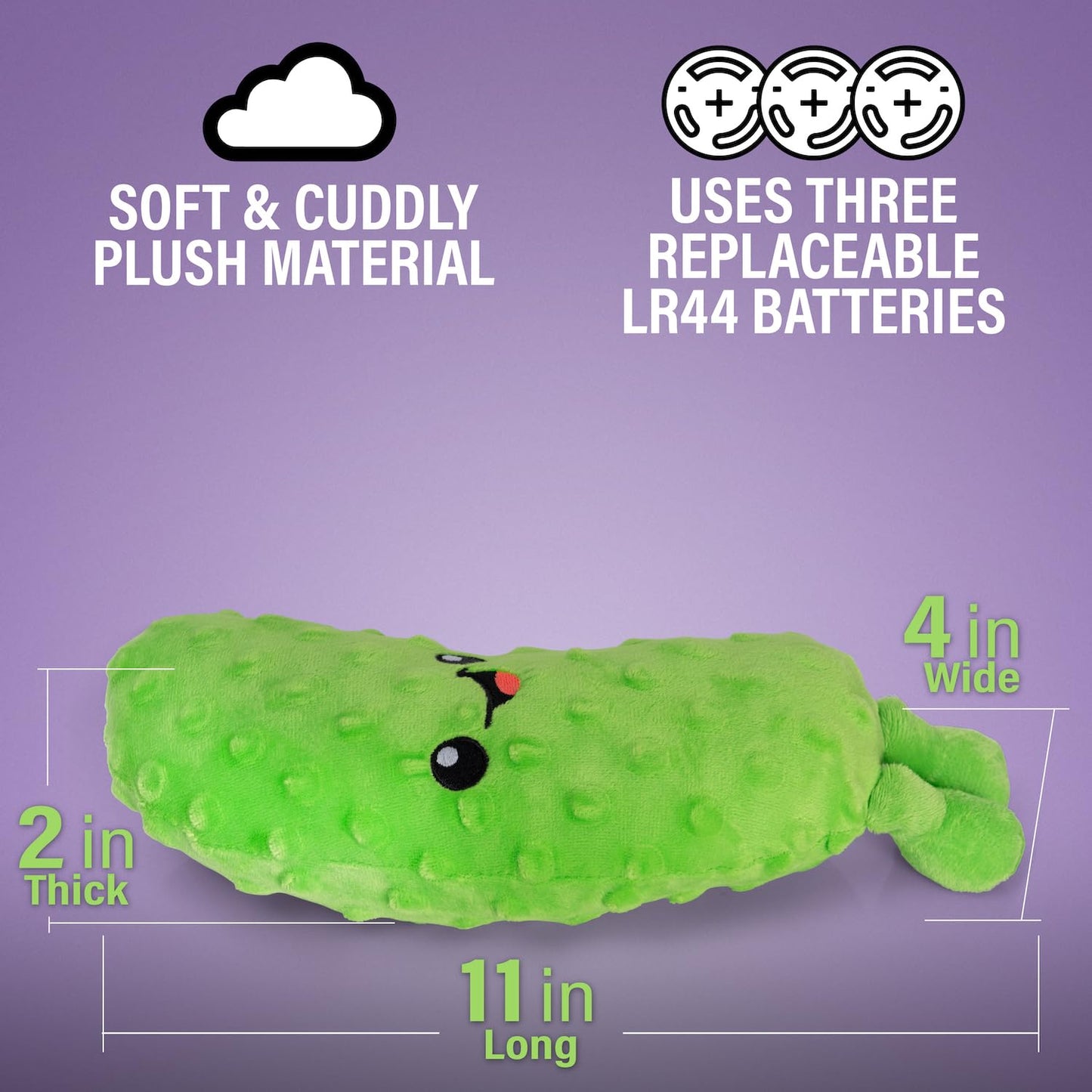 Twiddler Toys Yodeling Plush Pickle – 11” Pickle Sings Hilarious Yodels - Funny Gag Gift for Friends and Coworkers