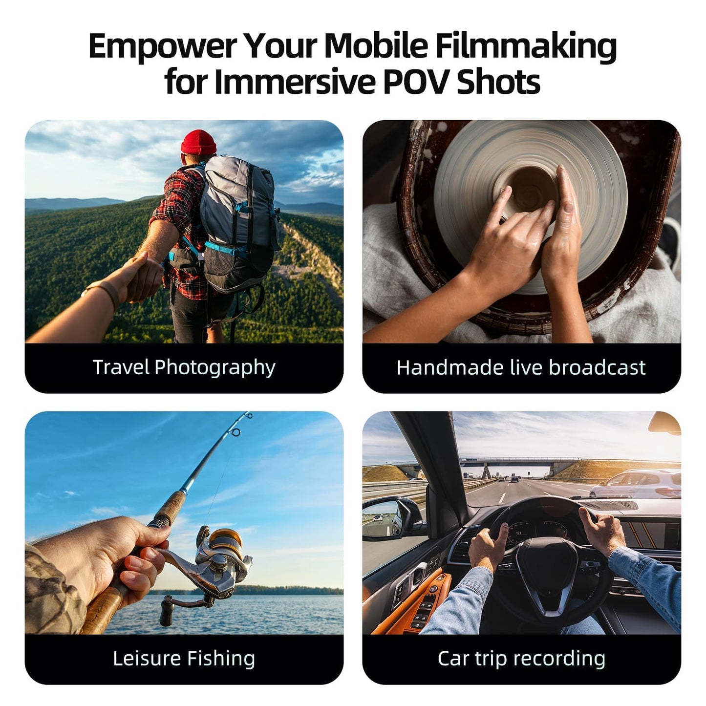 TELESIN Magnetic Neck Mount for Phones, Neck Cell Phone Holder POV/Vlog Selfie Mount Hand Free Phone Neck Holder Chest Stand Strap Video Recording for iPhone 16 15 14 13 12 Seires Android Phones Gray