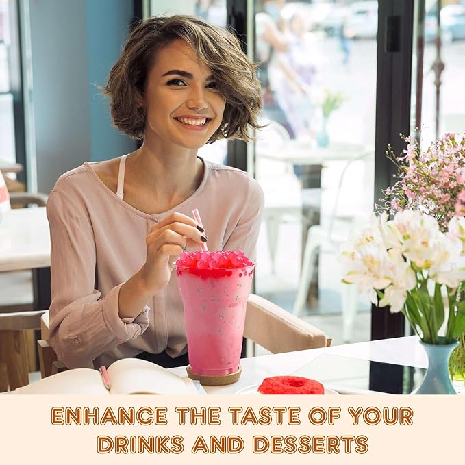 Fanale Watermelon Popping Boba Pearls, Vegan, Non GMO, Gluten Free, Fat Free, Perfect for Bubble Tea, Smoothies, Ice Cream, Desserts, and Beverages.