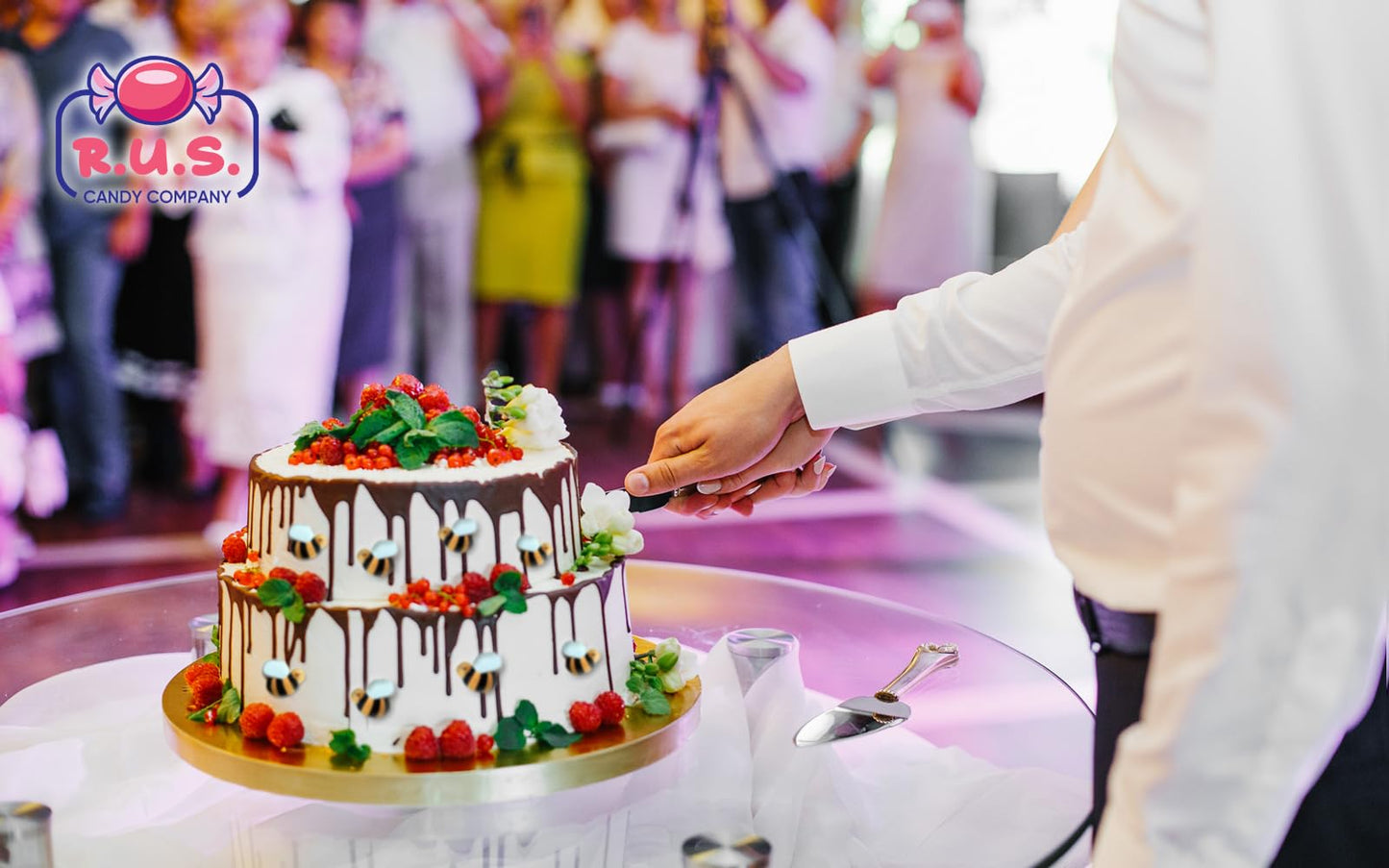 Bees Cakes Decorations- Bumble Bee Shaped Edible Hard Sugar Decorations, 48 pcs by R.U.S. Candy Company