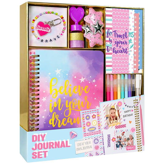 Nollh DIY Journal Kit for Girls - DIY Journal Set for Tween & Teen Girls, Stationery Set, Scrapbook & Diary Supplies Set, Journaling Art Crafts Kit, Ideal Gifts for 8 9 10 11 12 13 14 Year Old Girl