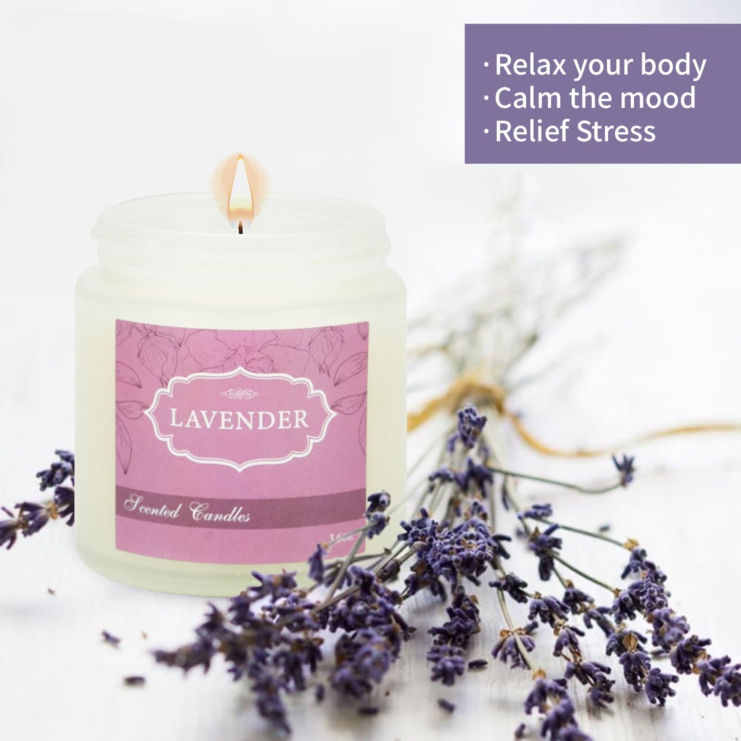 6 Pack Candles for Home Scented,Jar Candles,Lavender Candle,Aromatherapy Candle Gifts Set for Women,Long Lasting Scented Candles Gift for Birthday Mother's Thanksgiving Day Present