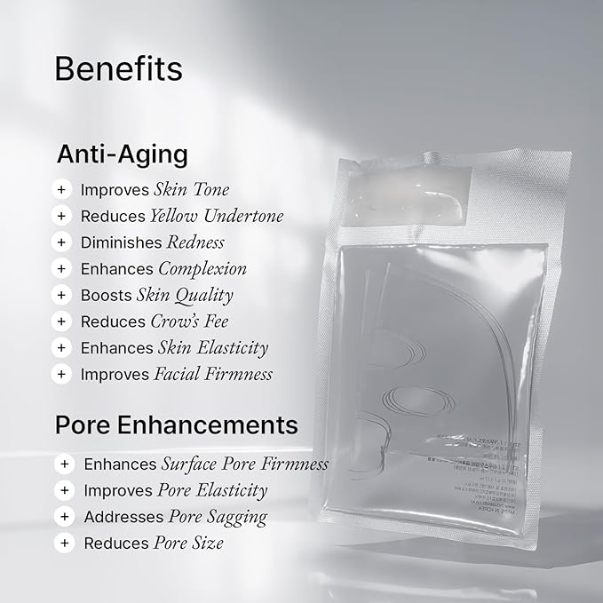 House of B Glow Glutathione 2-Step Face Film Set for Wrinkle Reduction & Skin Tone Enhancement, Shine Your Light with 3 Counts Korean Mask