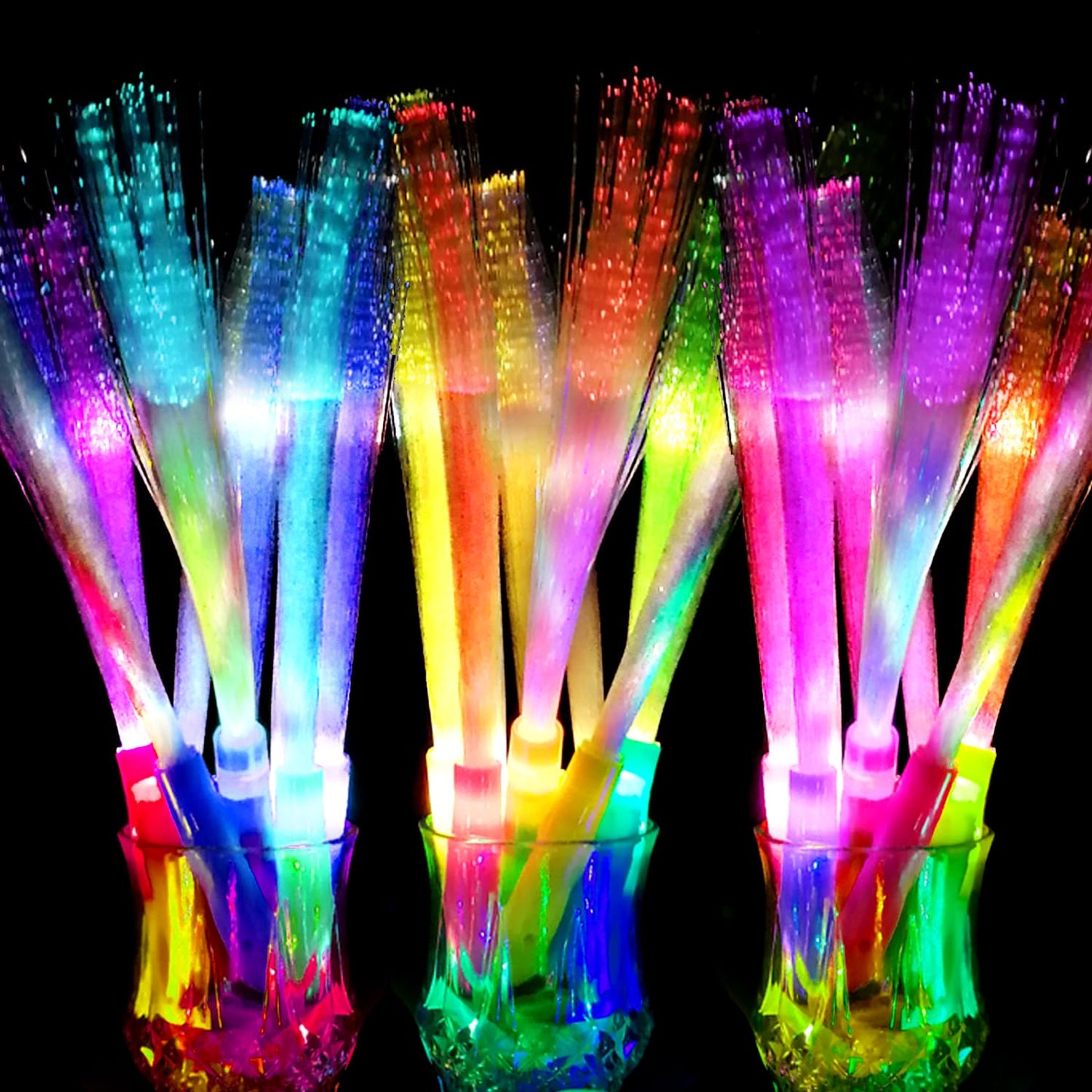 Glow Fiber Optic Wands Glow Sticks Bulk Party Pack,Glow in The Dark Party Supplies Favor Flashing Light Up Sticks for Birthday Holiday Party Wedding Halloween Christmas New Year's Eve 2026(36)