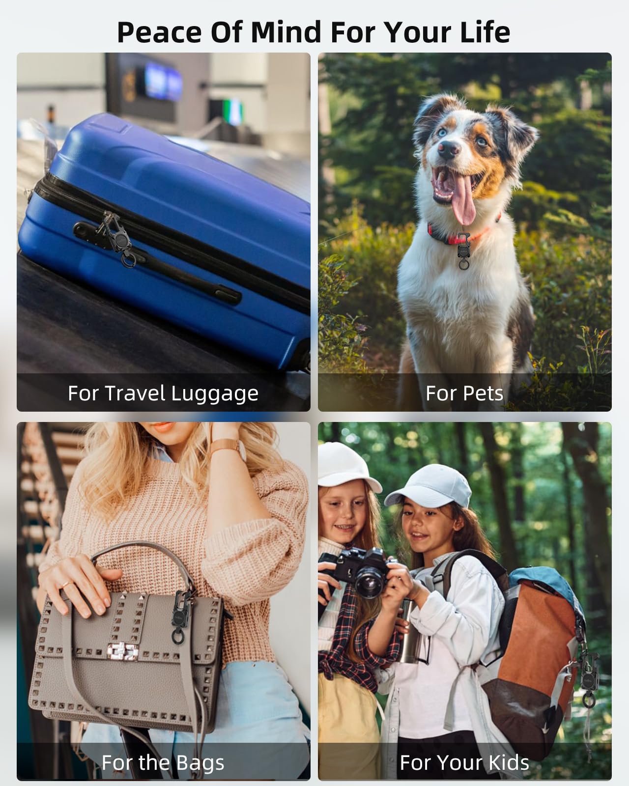 Keychain, Works with Apple Find My, Heavy Duty Keychain Bottle Opener, Carabiner Car Key Chains with Gps Tracker, Key Finder, Bluetooth Tracker for Luggage, Kids, Bags and More, Rechargeable, Black