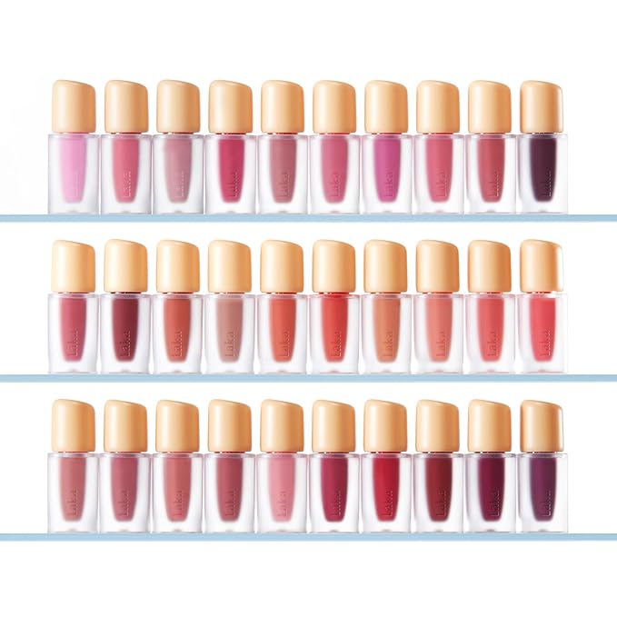 Laka Fruity Glam Lip Tint Mini, Glowing Lip Stain with Wide Color Spectrum, Hydrating & Lightweight Texture, Long-Lasting Bold Stain, Non-Sticky, Vegan, K-Beauty (#104 Cherry)