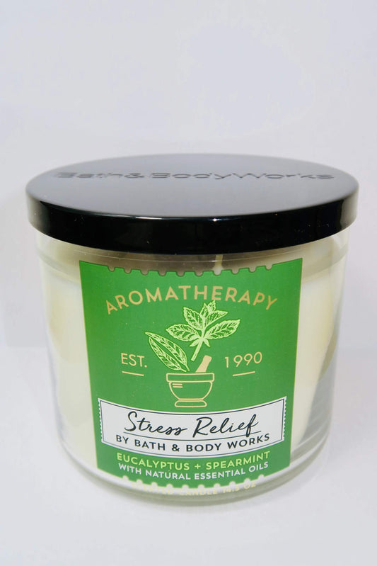 Bath & Body Works Aromatherapy Stress Relief, Eucalyptus + Spearmint Scented Candle
