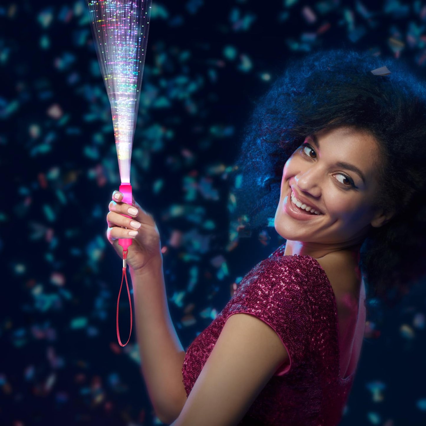 30 Pack LED Fiber Optic Wands - Light Up Glow Sticks Bulk with 3 Flashing Models for Christmas, Valentine's Day, Concerts & Wedding Party