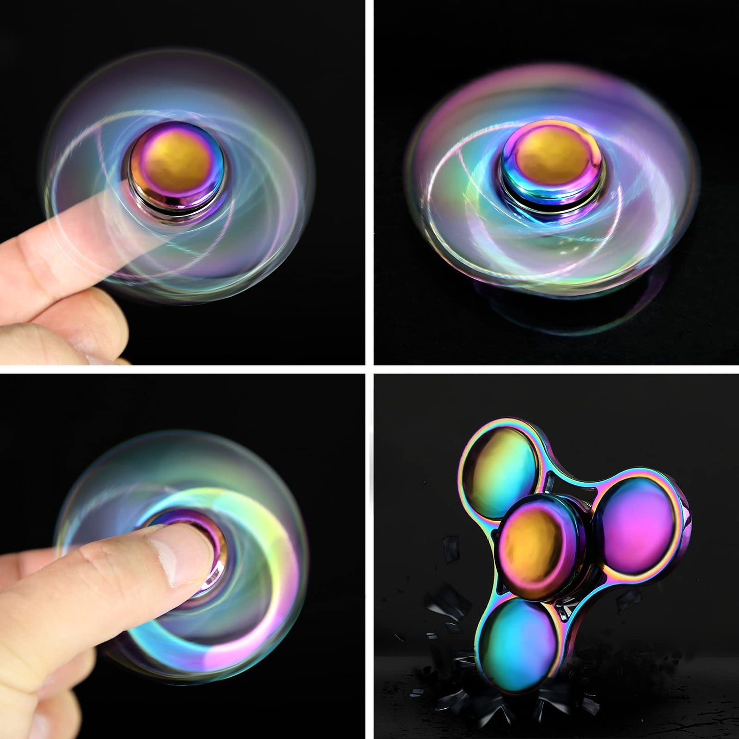 SCIONE Metal Fidget Spinner for Kid Adult, Sensory Hand Fidget Toy 7 Pack-Anxiety Toys Stress Relief Reducer-Party Favors, Gifts for Kids Birthday, Goodie Bag Stuffers, Classroom Prizes