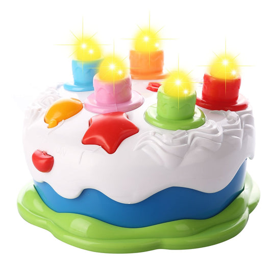 Love&Mini Birthday Cake Toys - First Birthday Cake Toy with LED Lighting, Music and Sonds, Great Baby Musical Toys for 1 2 3 4 Years Old Boys Girls Birthday and Xmas Gift