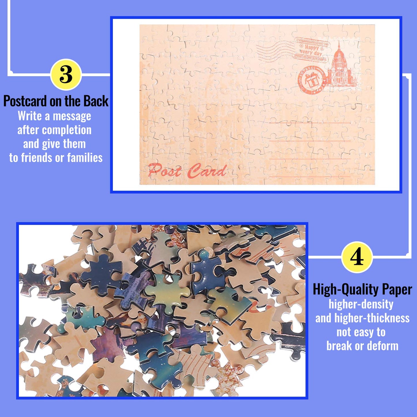 BJscoe Small Jigsaw Puzzles for Adults 150 Pieces Mini Jigsaw Puzzles Challenging Vintage Candy 6 x 4 Inches, 3 Pcs,Mini Easel Included