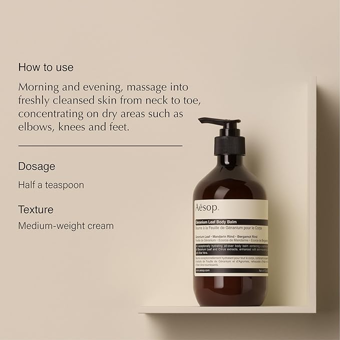 Aesop Geranium Leaf Duet | Gel Body Cleanser & Body Balm | Aromatic Pairing For Cleansed and Supple Skin | Paraben-Free, Cruelty-Free & Vegan |16.9 oz + 16.5 oz