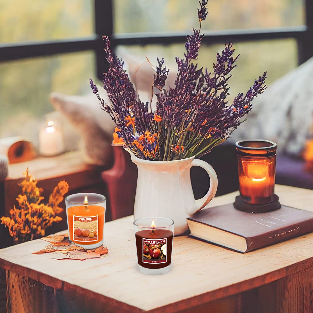 20 Packs Scented Aromatherapy Candle with 10 Fragrances, 1.8 Oz Soy Votive Candle for Home Decoration, Candle Gifts Baskets for Christmas Thanksgiving Anniversary