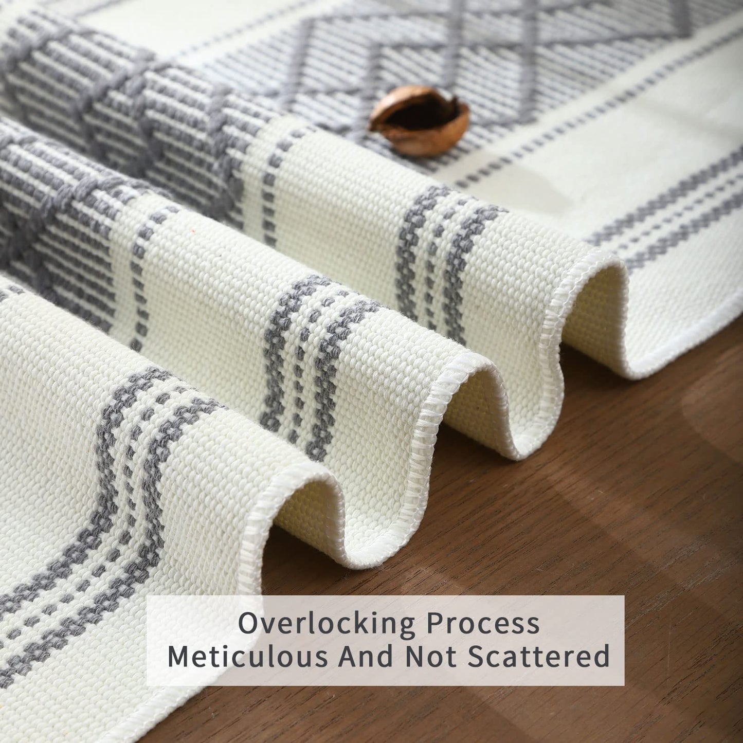 LUFEIJIASHI Woven Table Runners Farmhouse Style,Boho Table Runners 108 inches Long with Tassels Elegant Washable Table Runners for Dining Room ,Wedding,Holiday,Party Table Decor (14.5x108inch, Grey)