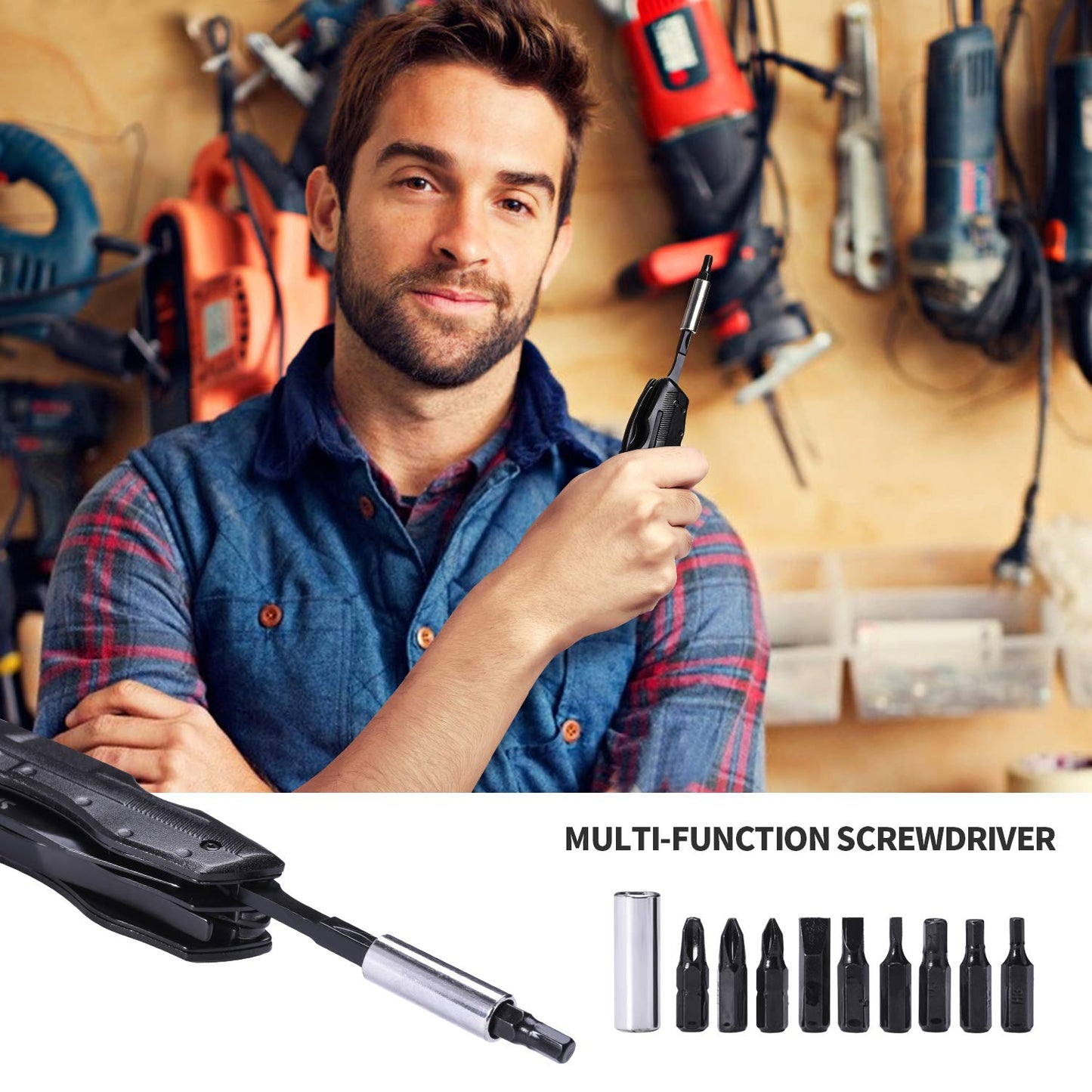 Multitool Pocket Knife for Men, Tactical Folding Multi Tool, Multipurpose Utility Plier Set, Camping, Survival, Hiking Gear, Screwdriver Kit, Mens Gifts Idea