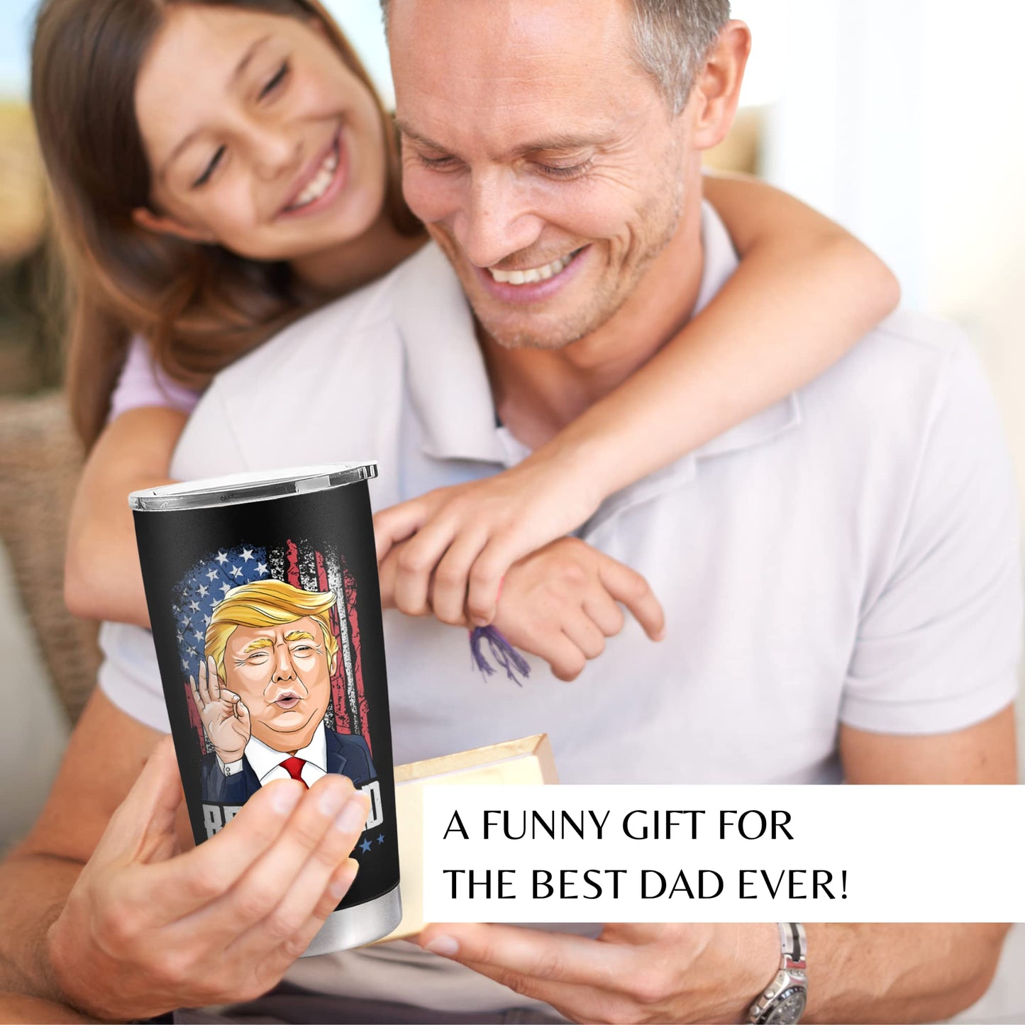 Mocosweeties Gifts for Dad from Daughter, Son - Birthday, Fathers Day, Christmas Gifts for Dad - Christmas Father Gift Ideas - New Papa Daddy Stepdad Gift Ideas for Men - 20 Oz Black Tumbler