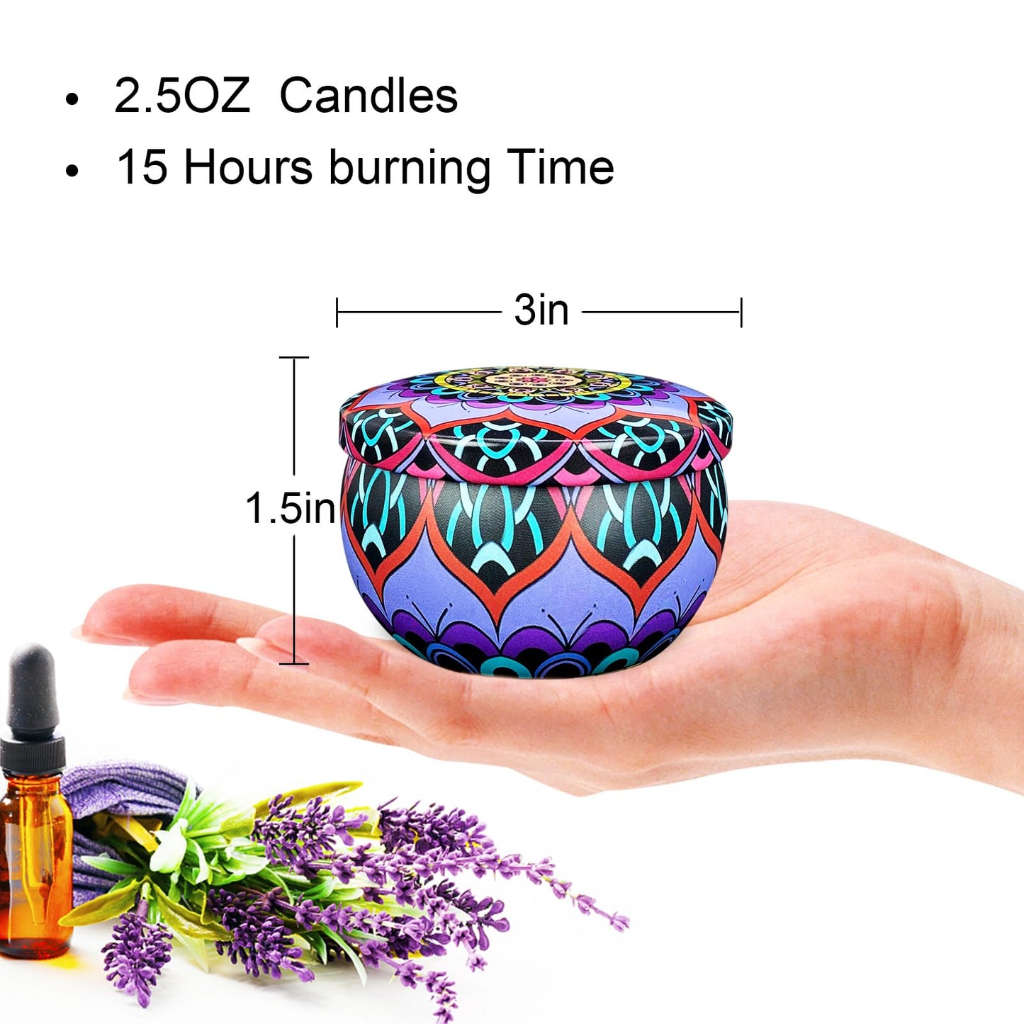 Scented Candle Set, 24 Pack Home Candles, 600 Hour Long Lasting Soy Wax Candle Set, Birthday Gift for Women with Gift Box.