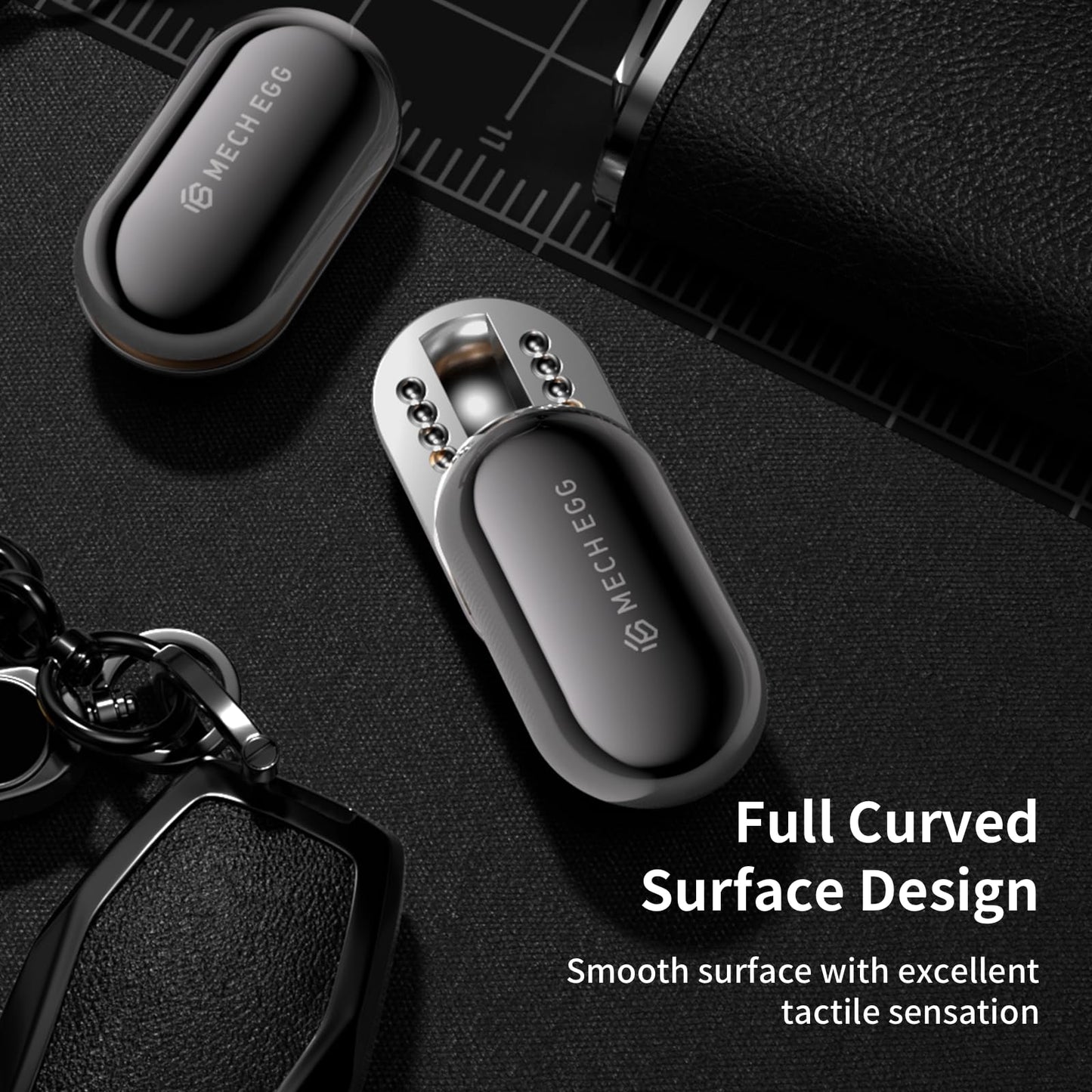 Mech Egg Fidget Slider Metal Fidget Toys EDC Clicky Slider Fidget Egg Sensory for Office Executive Desk Adults Relieve Stress ADHD/Autism (Silver)