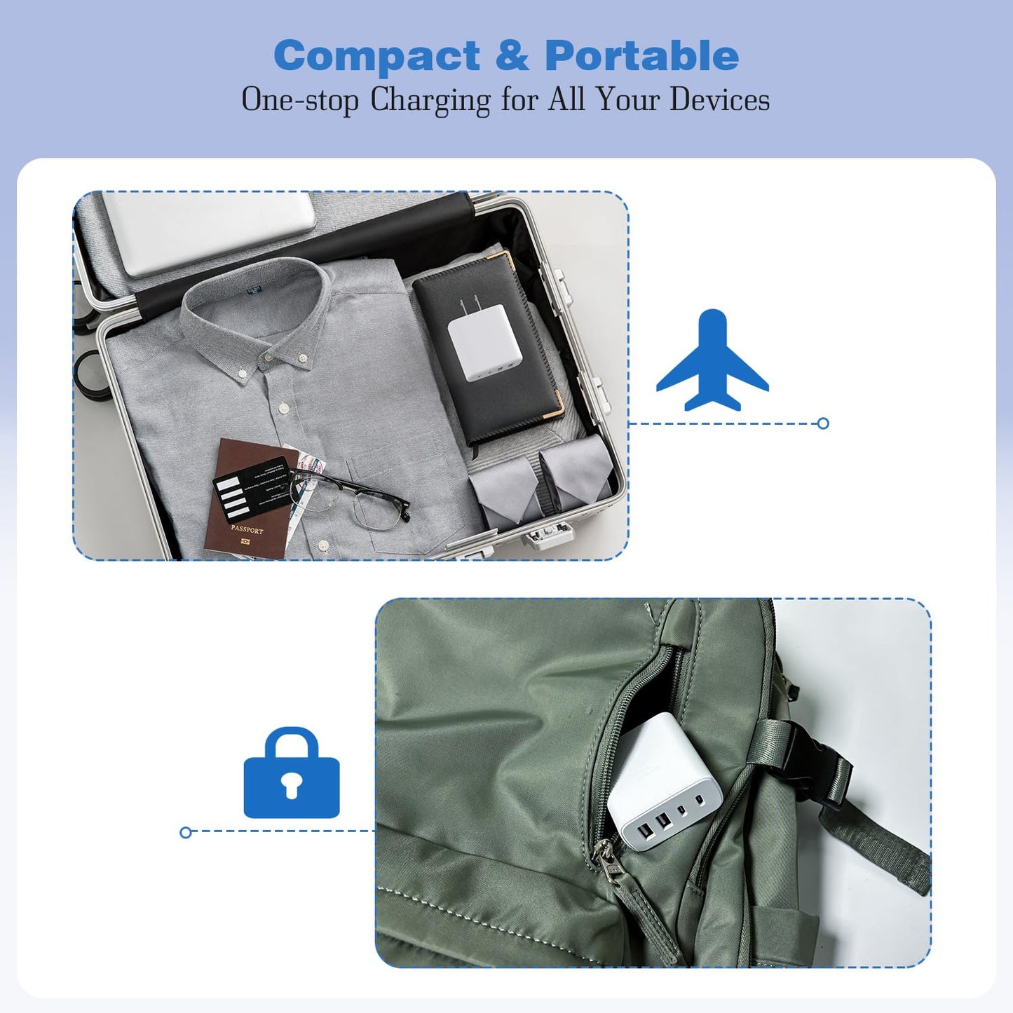 iPhone 16 Charger Cube Block,40W 2Pack 4Port PD USB C Charger Block Power Adapter+QC Wall Charging Plug Fast Charging Cube Multiport Brick for iPhone 16 Pro Max/iPhone 15/14/13/12/iPad Pro/Air/Samsung