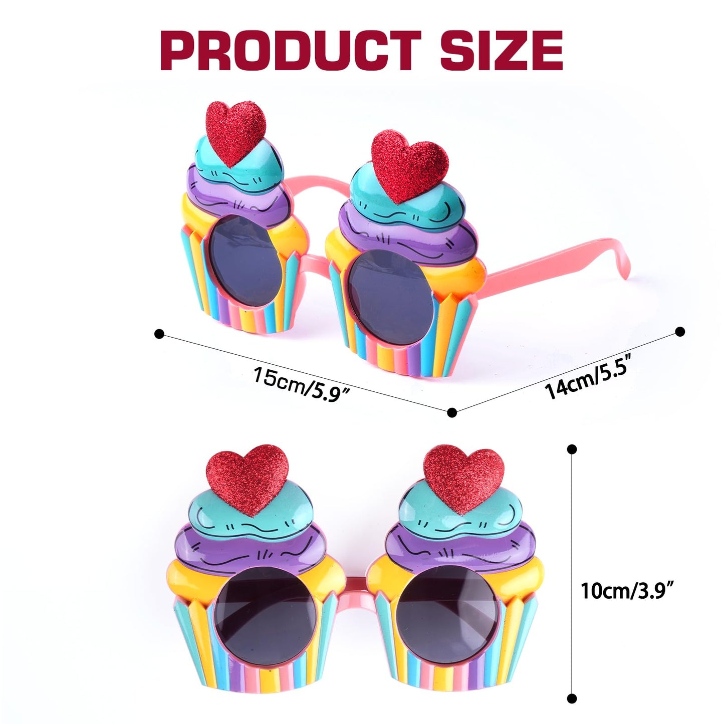 SEPTPARTY Funny Sunglasses & Costume Masks for Birthday Parties, Multi-Shaped Novelty Shades to Add Humor to Any Festivity (6)