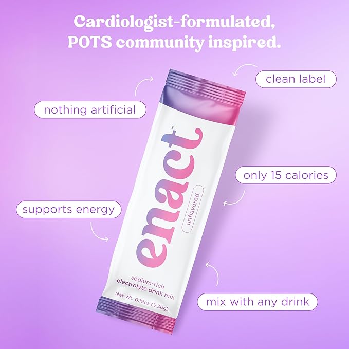 Electrolyte Powder Drink Mix, Doctor-Formulated Electrolytes for POTS Support, High Sodium, No Artificial Sweeteners, 12 Count