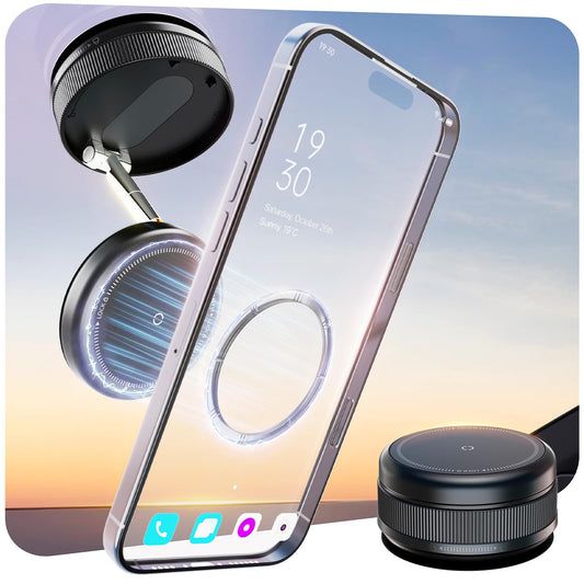 2026 Upgraded 360° Vacuum Magnetic Car Phone Holder for Magsafe [96+LBS Strongest Suction & 2800gf Strongest Magnetic], Adjustable Car Phone Mount for Your Car/Gym/Mirror/Shower for iPhone & Android