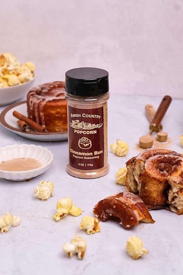 Amish Country Popcorn | Cinnamon Bun Seasoning - 6 oz | Old Fashioned, Non-GMO and Gluten Free