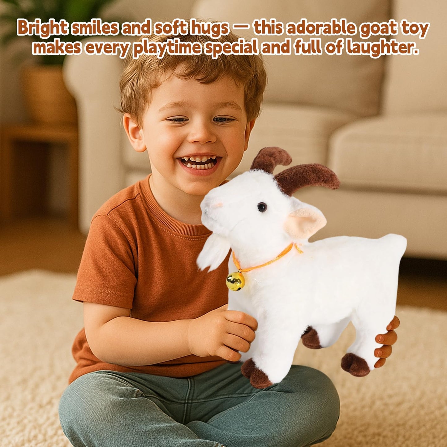 Freetoes Screaming Goat Toy,Goat Stuffed Animal Plush Desk Toy,Makes Fun Screaming Goats Sounds,Funny Gag Gifts for Men Women,Weird Things Office Pranks Stuff for Adults,Prank Noise Maker