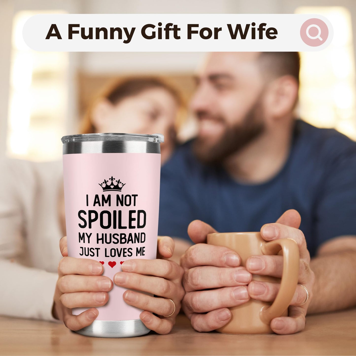 KatAndNat Gifts for Wife from Husband - Wife Gifts - Wedding Anniversary for Women, Birthday, Mothers Day, Christmas Gift for Her - Romantic Gift for Her - 20 Oz Pink Tumbler