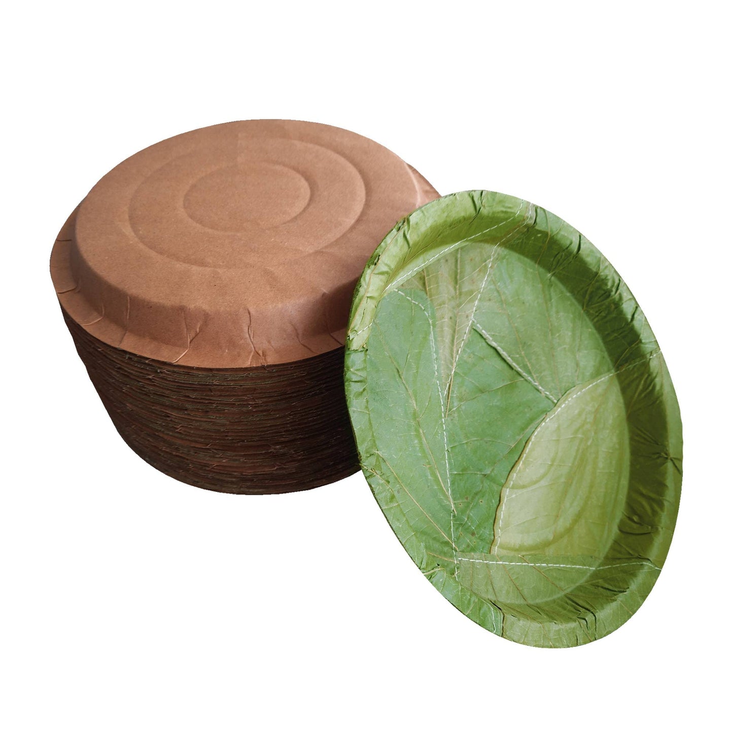 Palash-Sal leaf Single use Plate | Natural, biodegradable, backyard compostable, USDA Certified | Parties, Festival, wedding, BBQ Disposable supply | 9" Round Plate | Pack of 50