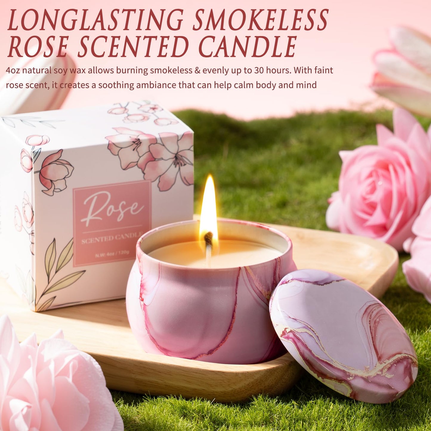 Birthday Gifts for Women Self Care Set Get Well Soon Gift Baskets, Relaxing Rose Spa Gift Basket Care Package for Women, Unique Xmas Gifts for Mom Her Girlfriend Sister Best Friend Wife Grandma