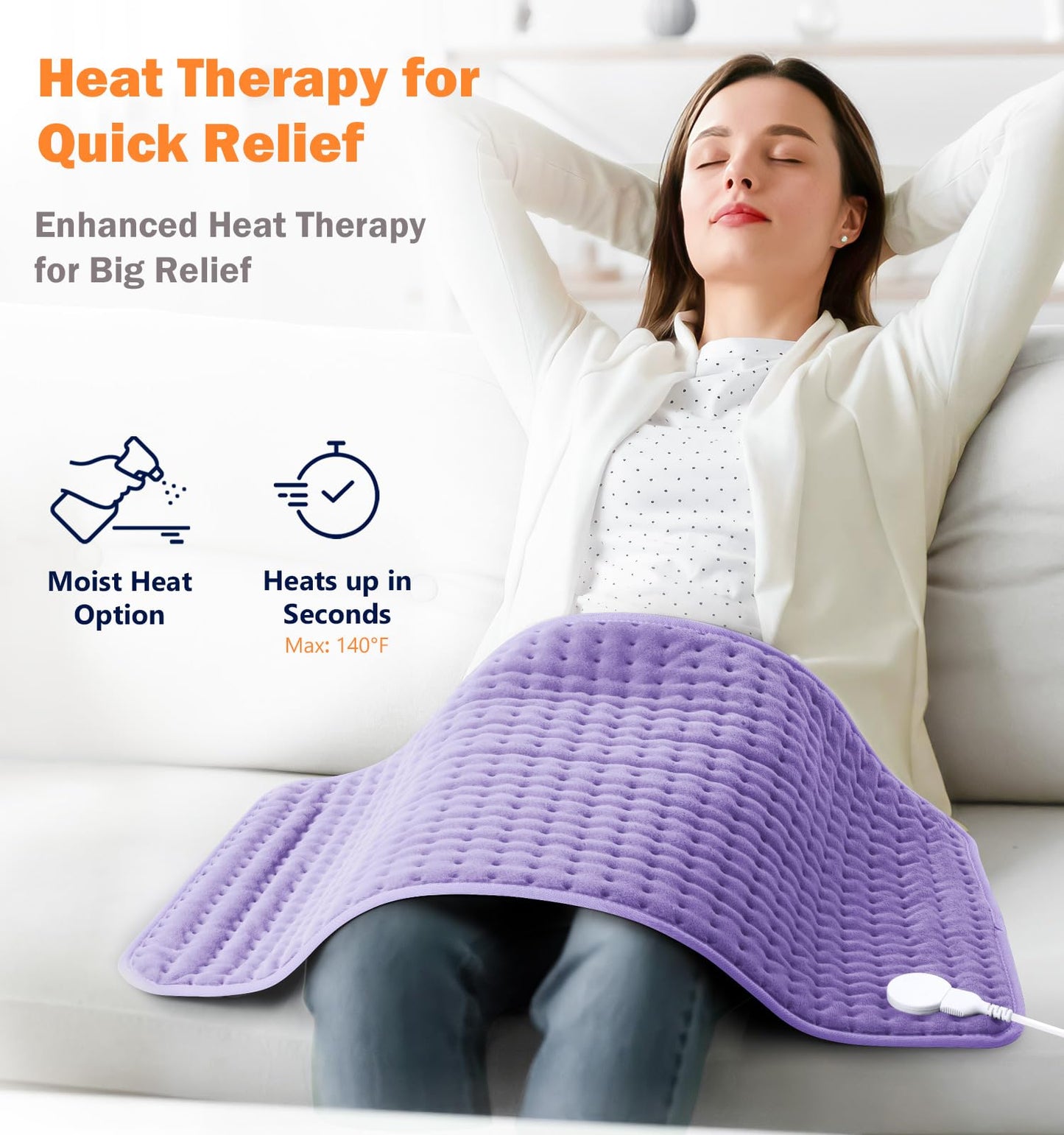 17"x33" Heating Pad for Back Pain Relief, Electric Heating Pads for Neck/Shoulder/Muscle Pain, Auto Off, 6 Heat Settings - Mothers Day Christmas Gifts for Women Mom Sister Wife Grandma