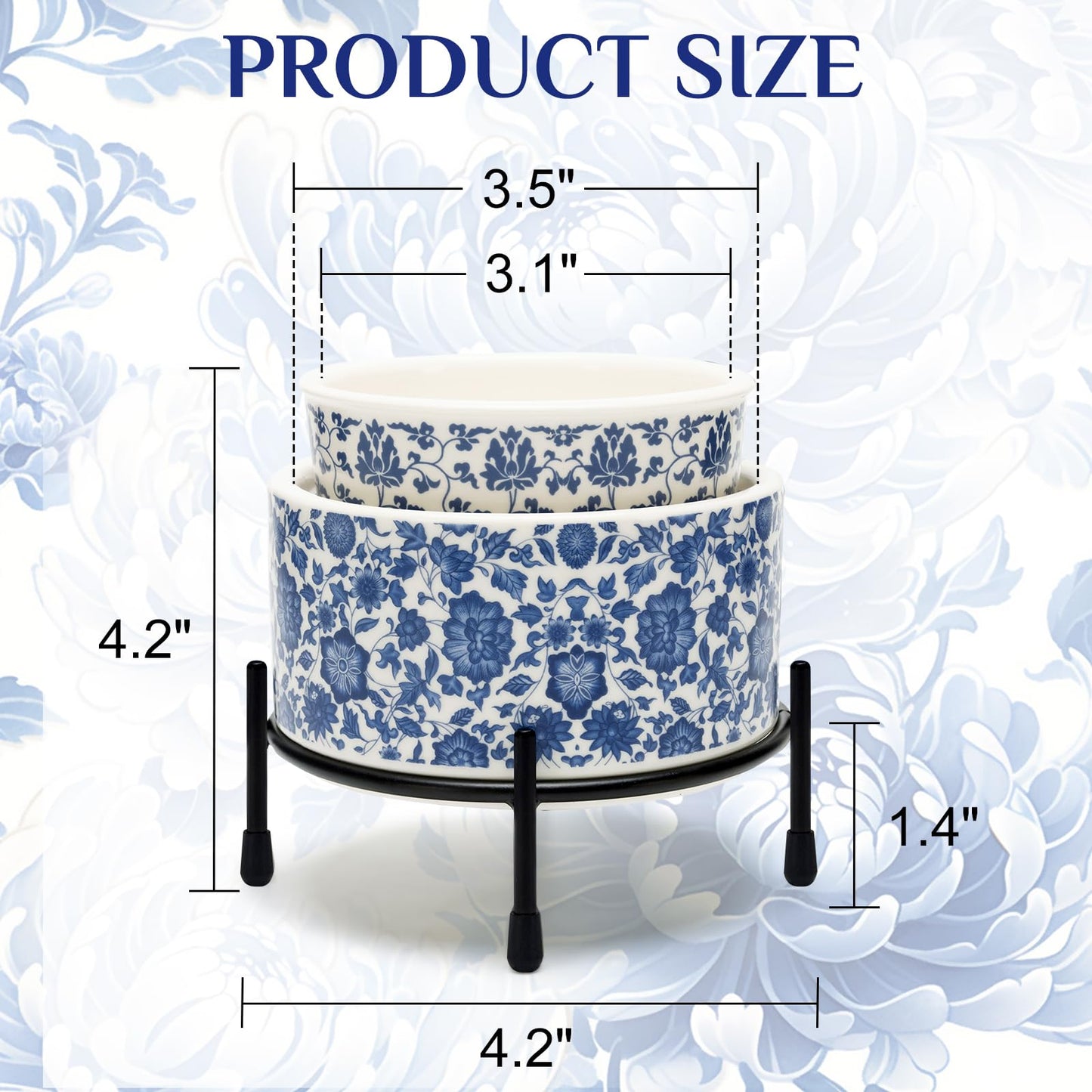 NAFANG Blue & White Porcelain Pattern Wax Melt Warmer,Ceramic 3-in-1 Electric Candle Wax Warmer for Scented Wax Melter Oil Burner for Home Office Bedroom Gift & Decor (with KD Iron Shelf)