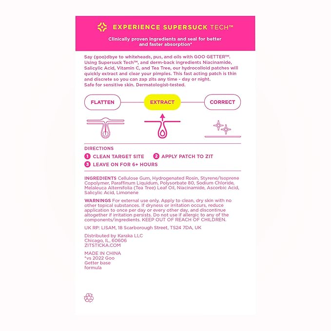 ZitSticka Pimple Patches for Face and Body, Goo Getter Hydrocolloid Patches to Cover Zits & Blemishes, Acne Patches or Zit Spot Stickers, Body Blemish Patch (72 Pack)