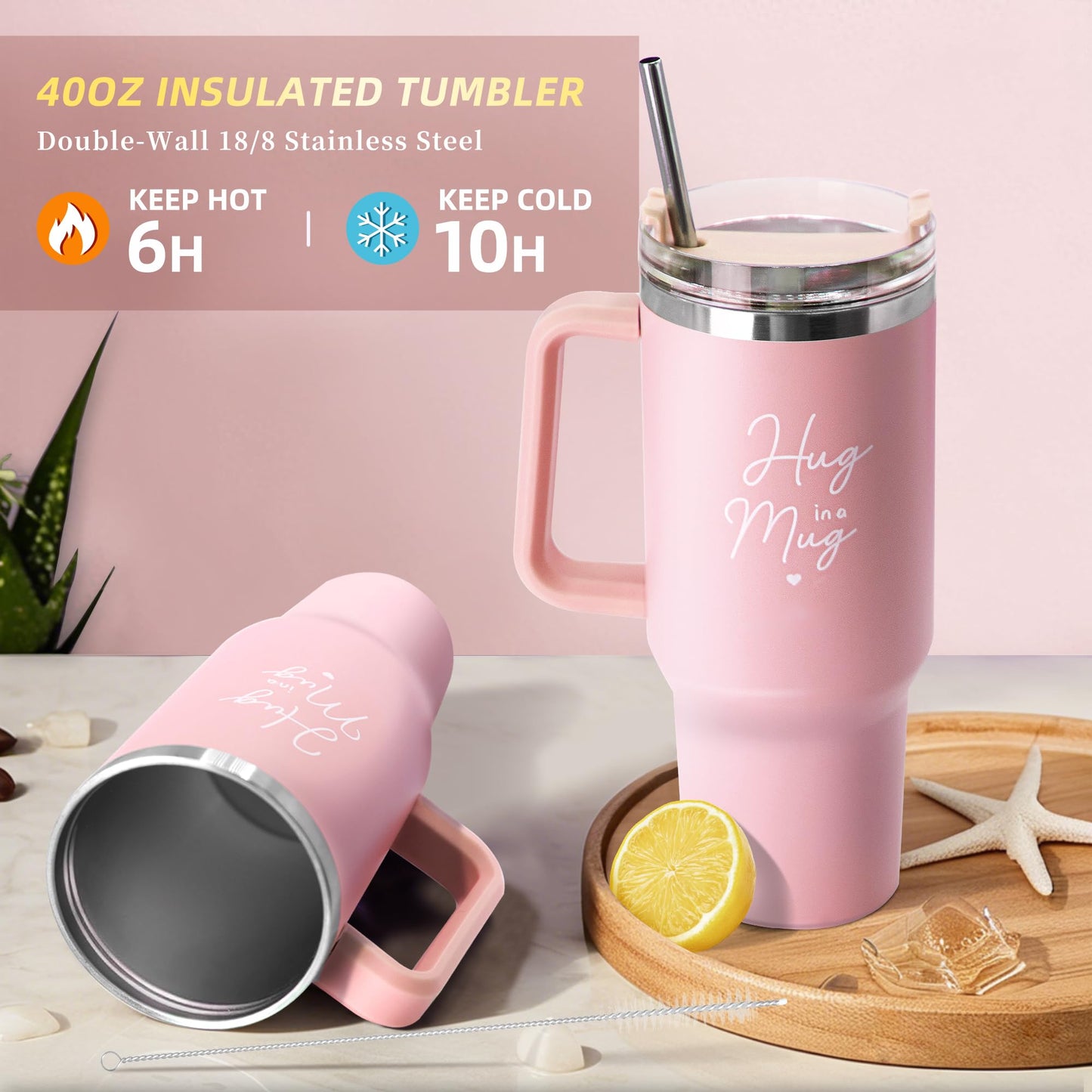 15PCS Birthday Gifts for Women, Relaxing Spa Basket With Luxury Flannel Blanket and 40 oz Tumbler - Care Package for Her, Mom, Wife, Friends - Valentine's, Mother's Day, Christmas