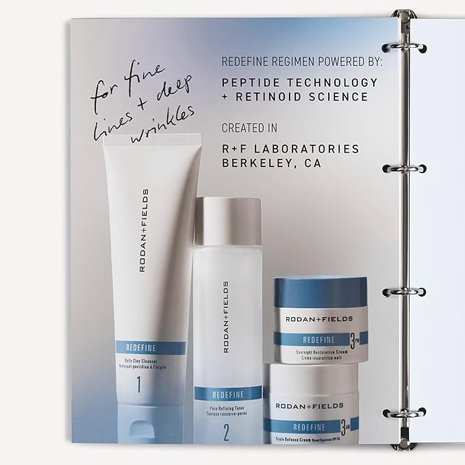 Rodan + Fields Redefine Regimen | Skincare Kit Includes Clay Cleanser, Toner, Triple Defense Cream, & Overnight Cream | Skin Care Gift Set for Women