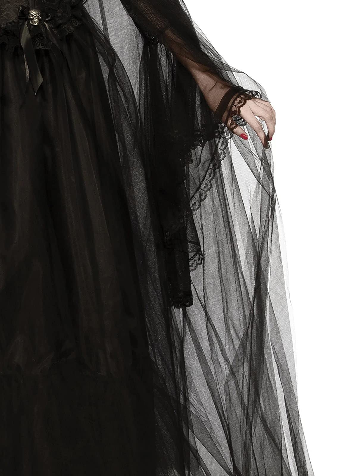 Rubies Adult Full-Length Sheer Cape with Oversized Hood, Black, One Size