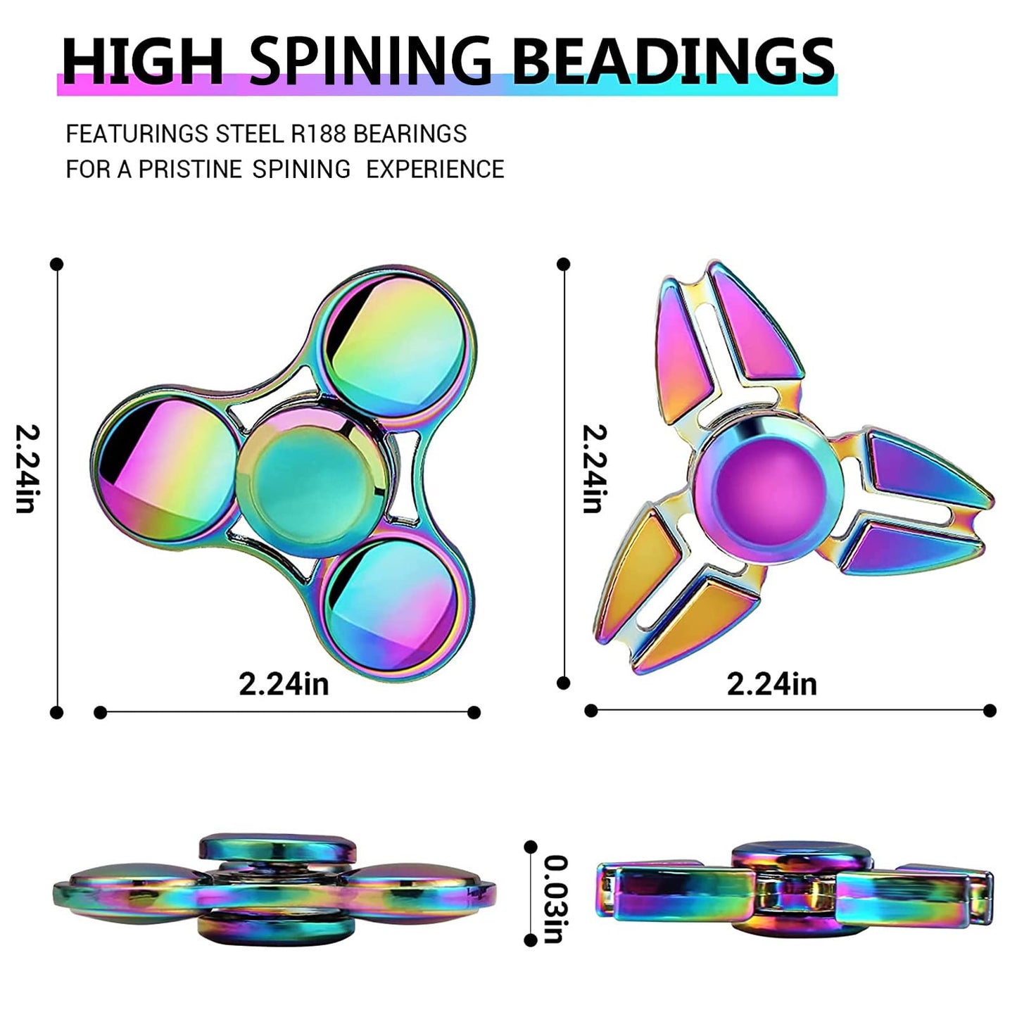 SCIONE Metal Fidget Spinner for Kid Adult, Sensory Hand Fidget Toy 7 Pack-Anxiety Toys Stress Relief Reducer-Party Favors, Gifts for Kids Birthday, Goodie Bag Stuffers, Classroom Prizes