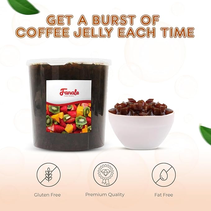 Fanale Coconut Jelly Topping nata de coco for Boba Tea | Ice Cream | Yogurt | Smoothie | Milk Tea | Desserts Coffee Jelly, 7.26 pound (Pack of 4)| JEL011-CS