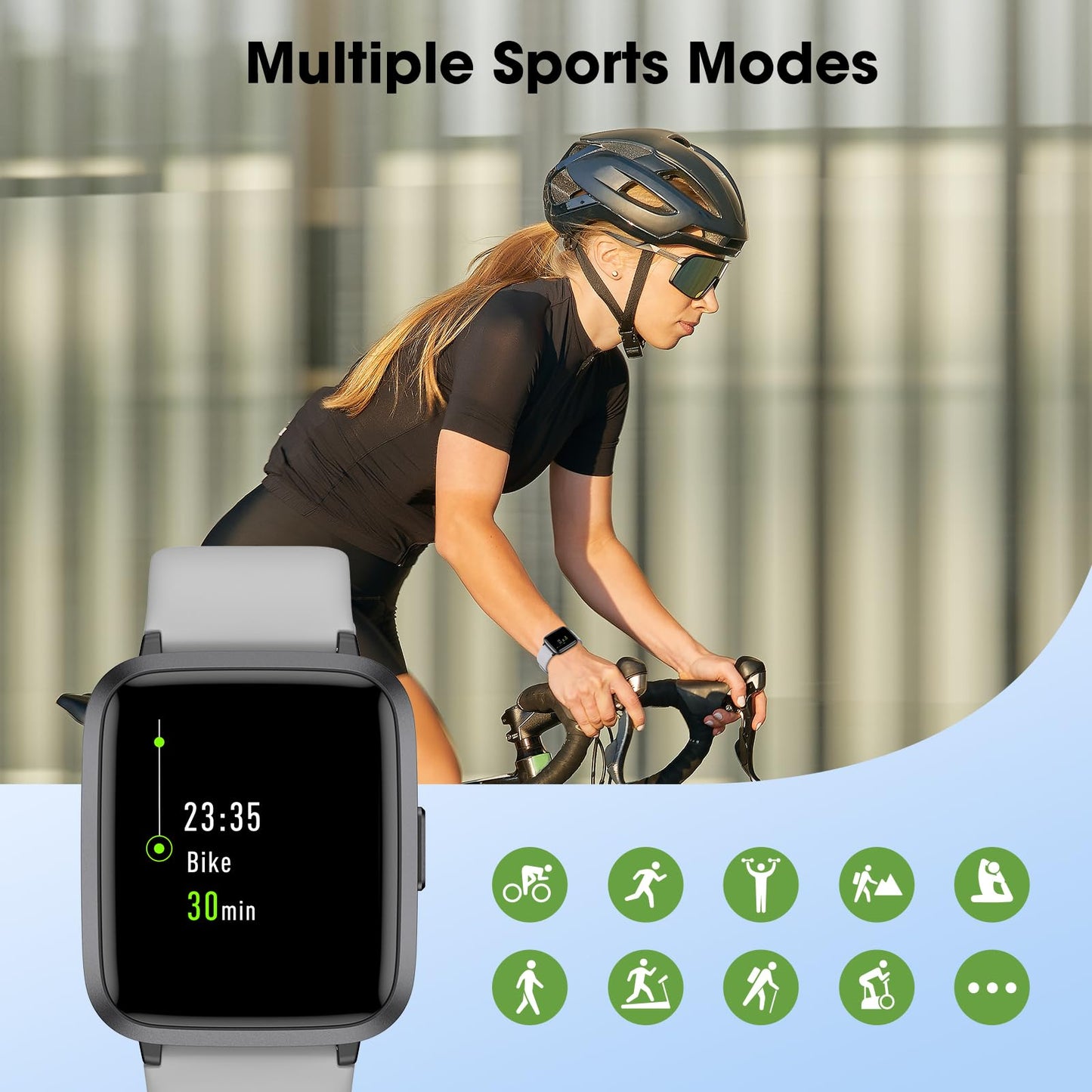 Fitness Tracker Watch with Heart Rate Monitor, Large Screen Activity Tracker with Pedometer, Sleep Monitor, Calories & Step Counter, 5ATM Waterproof Smart Watch for Women Men Fitness Watch for Sports