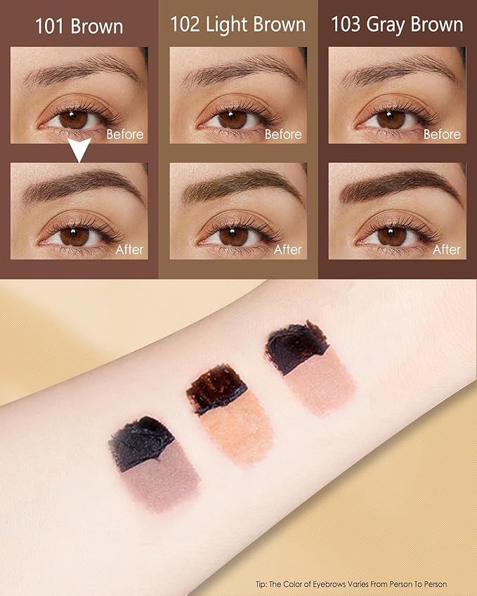Eyebrow Gel Peel Off, 2Pcs Light Brown Tattoo Eyebrow Gel Easy Peel Off, Long Lasting Waterproof Eye Brow Tinting Dye, Tattoo Brow Tint Stain Peel-Off Kit for Eye Makeup,Thanksgiving Gift for Women-02