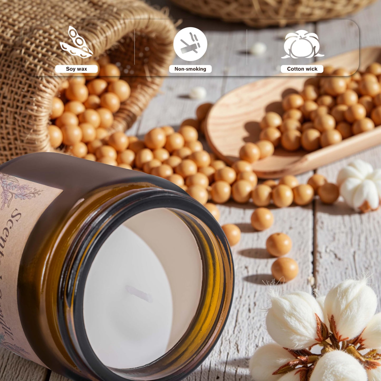 Rancco 3 Packs Scented Candles Set, Soy Candle for Home Scented, Floral Aromatherapy Jar Candles for Women & Men Ideal Gift for Birthdays, Anniversaries, Graduations(Vanilla Lavender Rose)