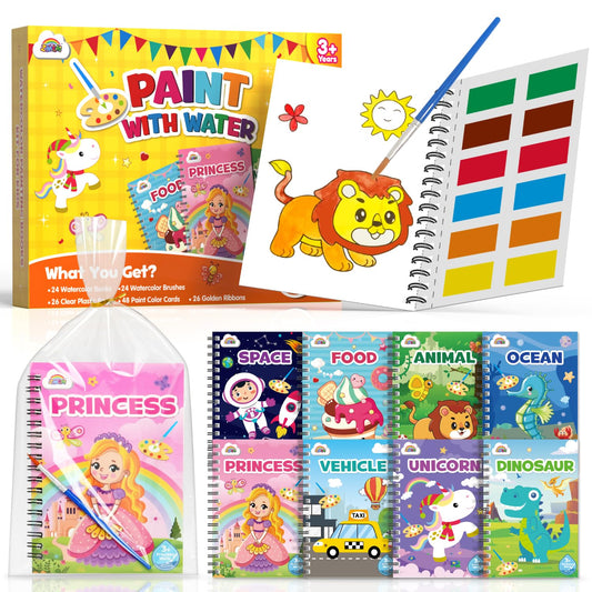 ZMLM 24 Water Coloring Books for Kids Party Favors - Bulk Mini Coloring Books for Kids Ages 4-8,Small Birthday Goodie Bag Stuffers School Teacher Return Gift Art Crafts Classroom Prizes (Classic)