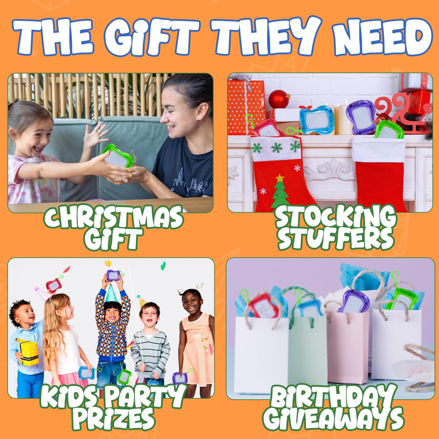 Bedwina Mini Magnetic Drawing Board for Kids - (Pack of 12) Backpack Keychain Clip Drawing Boards, Erasable Doodle Sketch Writing Pad Boys & Girls, Birthday Kids Party Favors