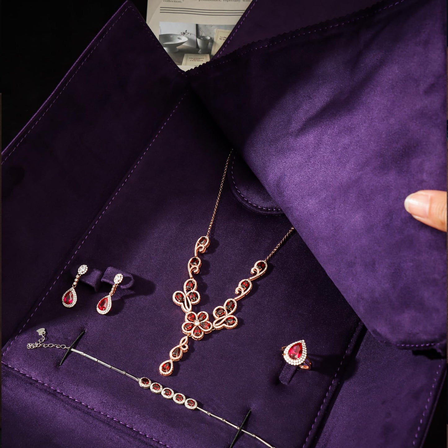 Vidifina Ring/Earring/Necklace/Bracelet Jewelry Set Bag Luxury Gift Bag for Anniversary Birthday Christmas Jewelry Storage Case for Women (PURPLE) BAG ONLY