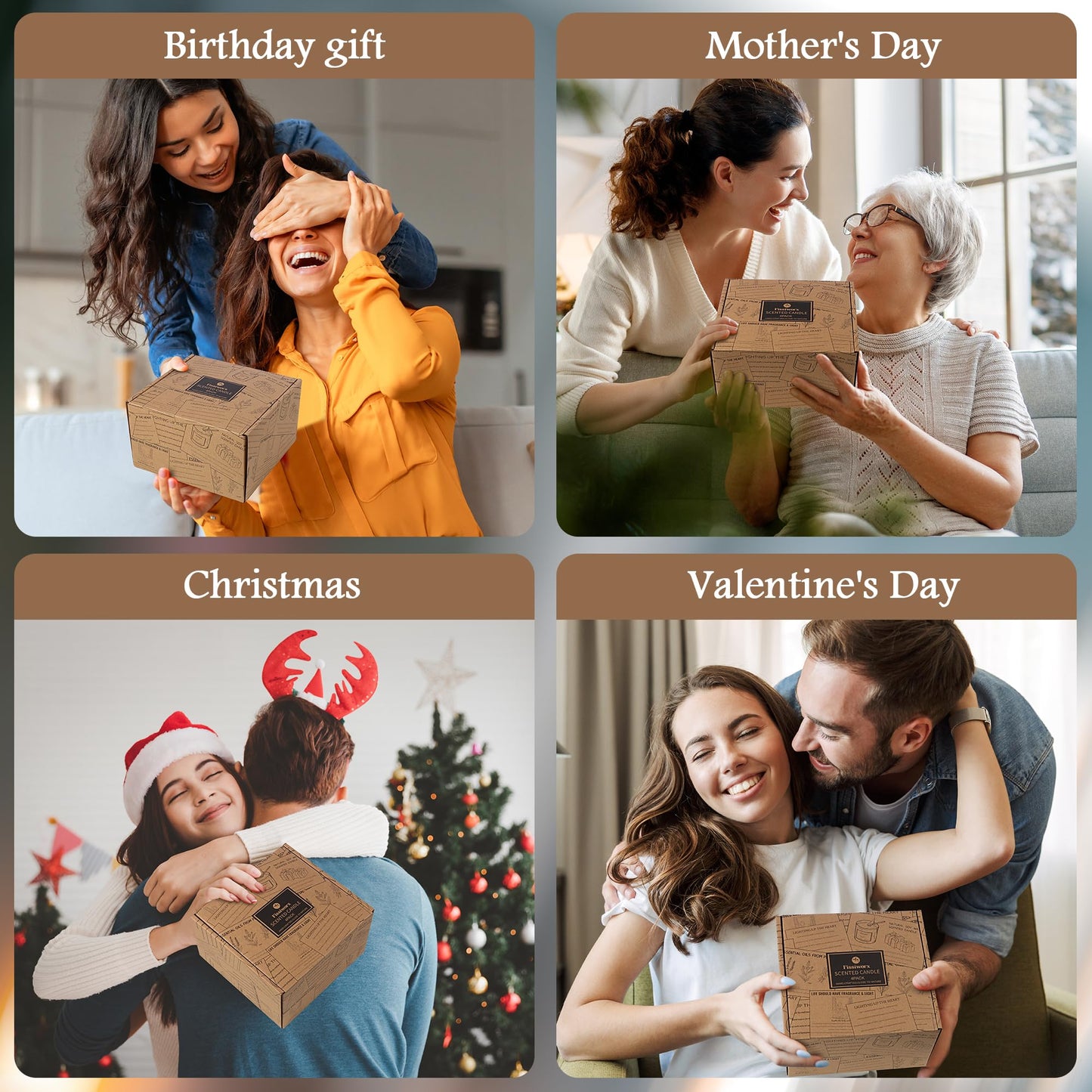 FISSIWORX 9 Pack Scented Candles Set Gifts for Men, Aromatherapy Candle Set with Scents (Leather/Vanilla/Oak) - Gift for Dad, Boyfriend, Birthday, Father’s Day, Anniversary