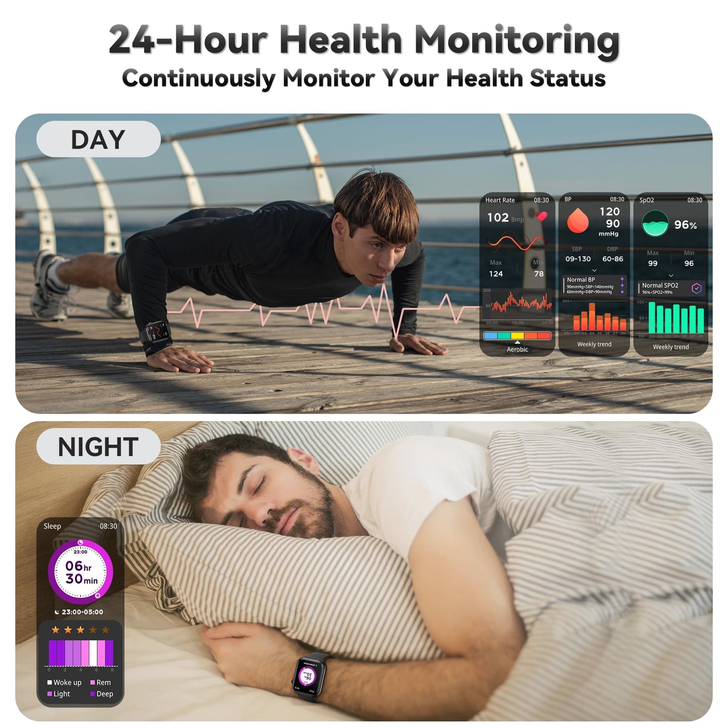 Smart Watch for Men Women, 1.83" Fitness Watch (Answer/Make Call), Smartwatch with Heart Rate/Blood Pressure, Sleep Tracker, Pedometer, 120+ Sport Modes,IP68 Waterproof Fitness Tracker for Android IOS