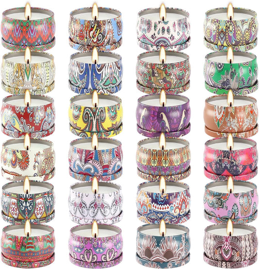 Howemon 24 Pack Scented Candles Set for Home, Relaxing Stress Relief, Aromatherapy - Natural Soy Wax and Fragrance - Gifts for Women, Mom, Best Friend, Wife, Birthday