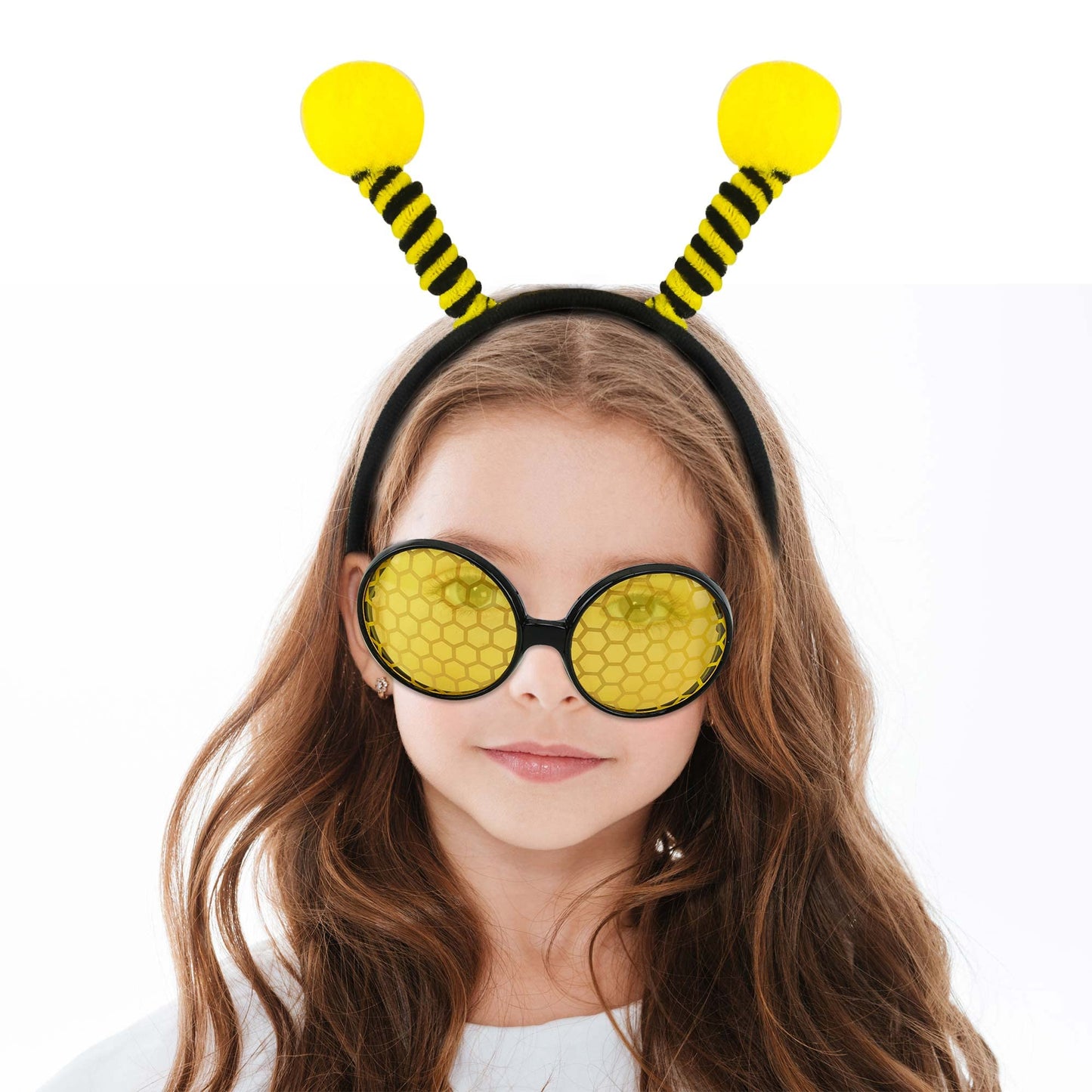 Trounistro 30 Pack Bee Antenna Headband and Glasses Set Bumblebee Headband with Bee Sunglasses Bee Costume Accessories for Birthday Halloween Dress up Yellow